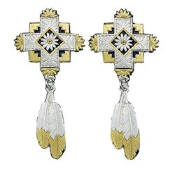 western cross earrings