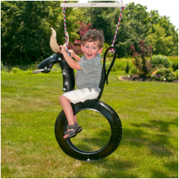 tire swing made like a rodeo bull