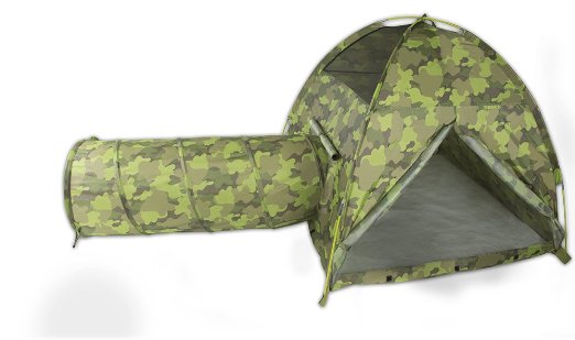 camo tent with tunnel
