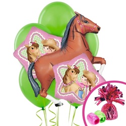 cowgirl and horse balloons