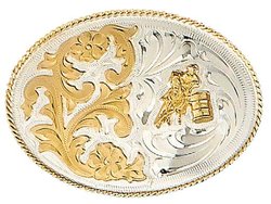 cowgirl belt buckle with barrel racer