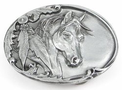 cowgirl belt buckle with horse head