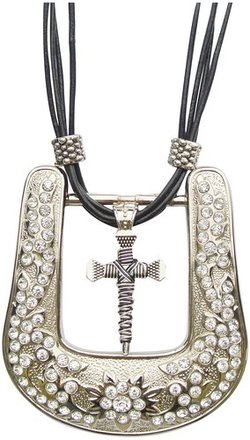 western belt buckle necklace