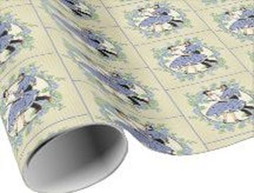 square dancers gift wrapping paper