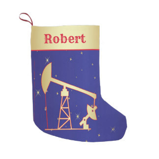 Oil well pump jack Christmas stocking