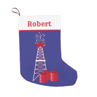 oil gas rig derrick Christmas stocking