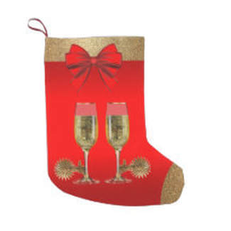 CHAMPAGNE AND SPURS CHRISTMAS STOCKING