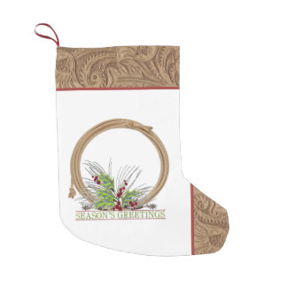 western cowboy rope and spurs Christmas stocking