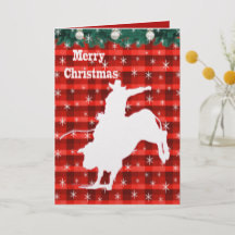 Bull riding Christmas card western