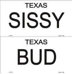 Urban Cowboy Bud And Sissy License Plates