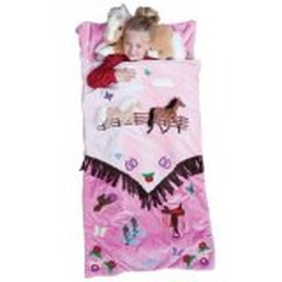 sleeping bag for girl with horses and western scene
