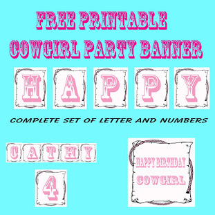 free printable cowgirl party banner