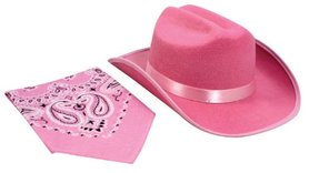 pink cowboy hat and bandana