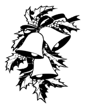 bells and holly clip art