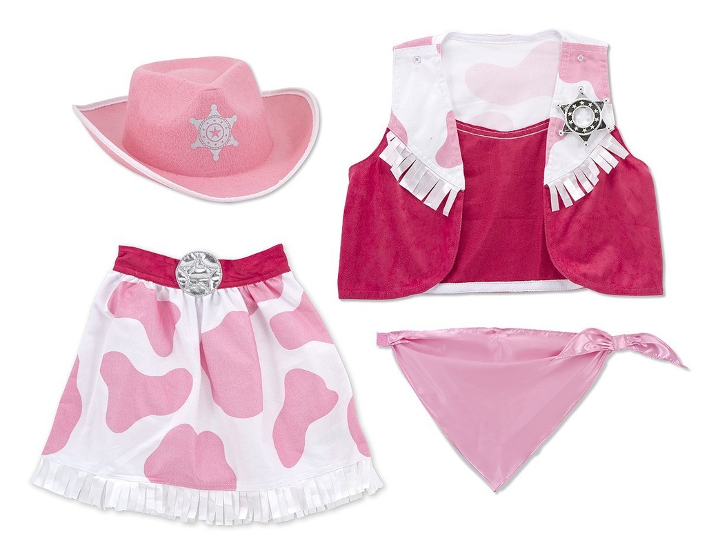 pink and white cow print cowgirl outfit