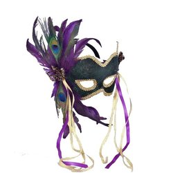 Mardi Gras mask with feathers