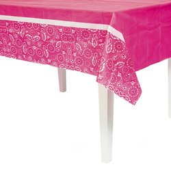 pink bandana table cover