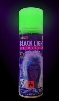 glow in the dark hair spray
