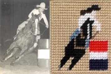 plastic canvas barrel racer by dancing cowgirl design