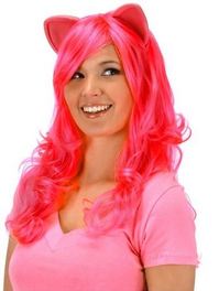 long pink wig