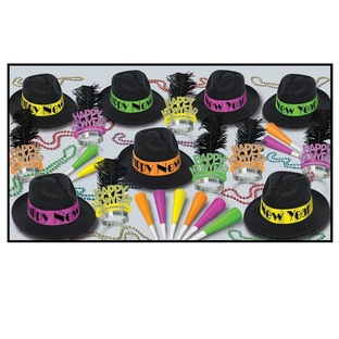 New Years Eve party neon party favors and hats