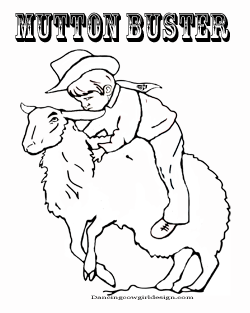 mutton bustin' coloring page