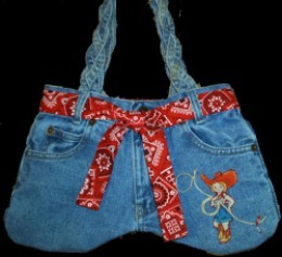 blue jean purse by dancing cowgirl design