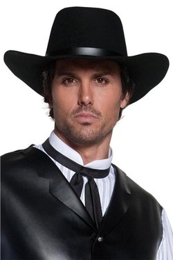 black hat for western costume