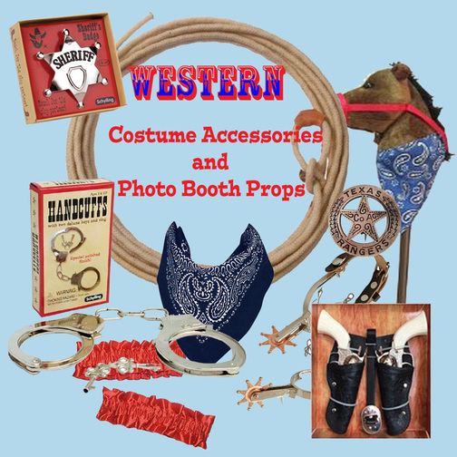Cowboy Cowgirl Bandana Spurs Sheriff Badge Bootlace Ties Wild West Accessories