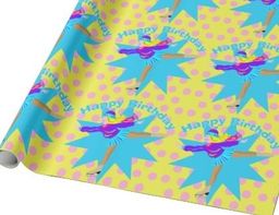ice skater wrapping paper