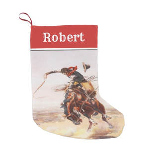 Vintage western cowboy bronc rider Christmas stocking