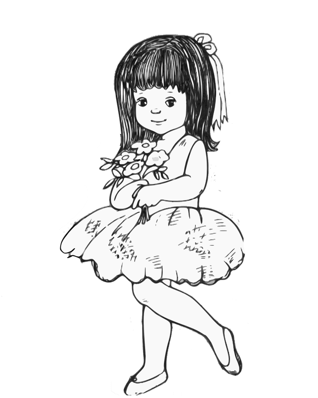 flower girl coloring page