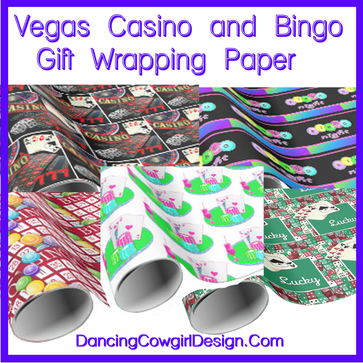 Las Vegas - Casino - Bingo Theme Gift Wrapping Paper