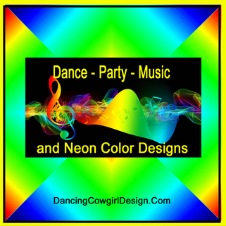 dance, party, music and neon color designs