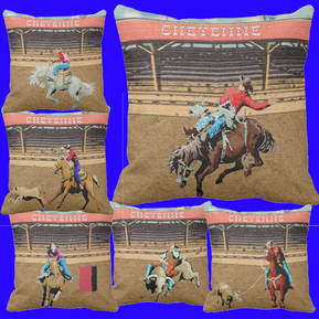western rodeo event throw pillows