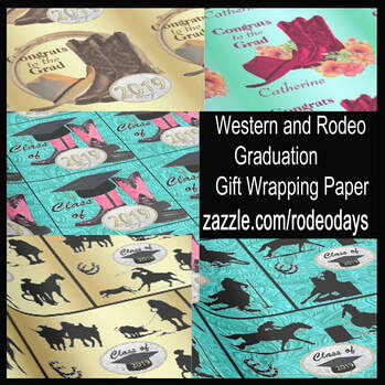 western and rodeo graduation gift wrapping paper