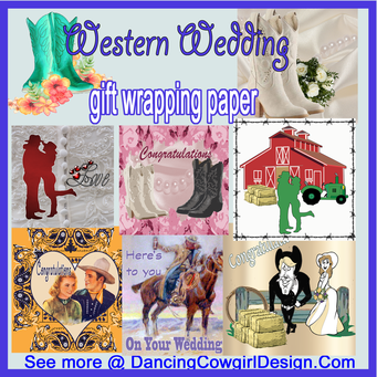 western wedding gift wrapping paper