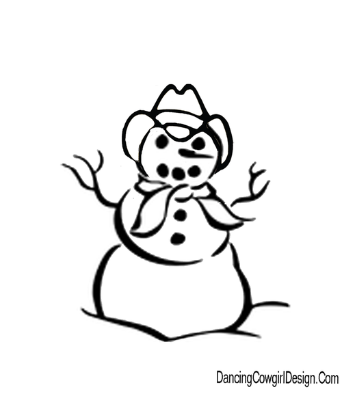 cowboy snowman coloring page