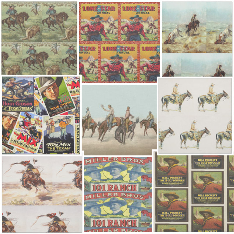 vintage cowboy fabric western