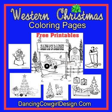 western Christmas coloring pages free printables