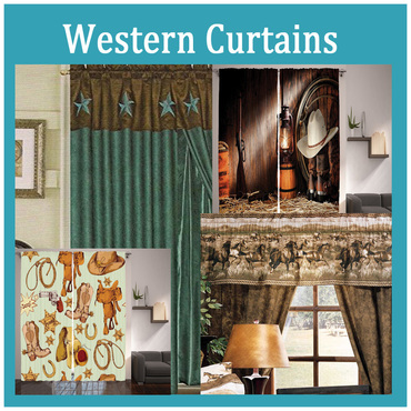 Western Curtains Dancing Cowgirl Design, Western Living Room Curtains