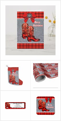 Red cowboy boots Christmas